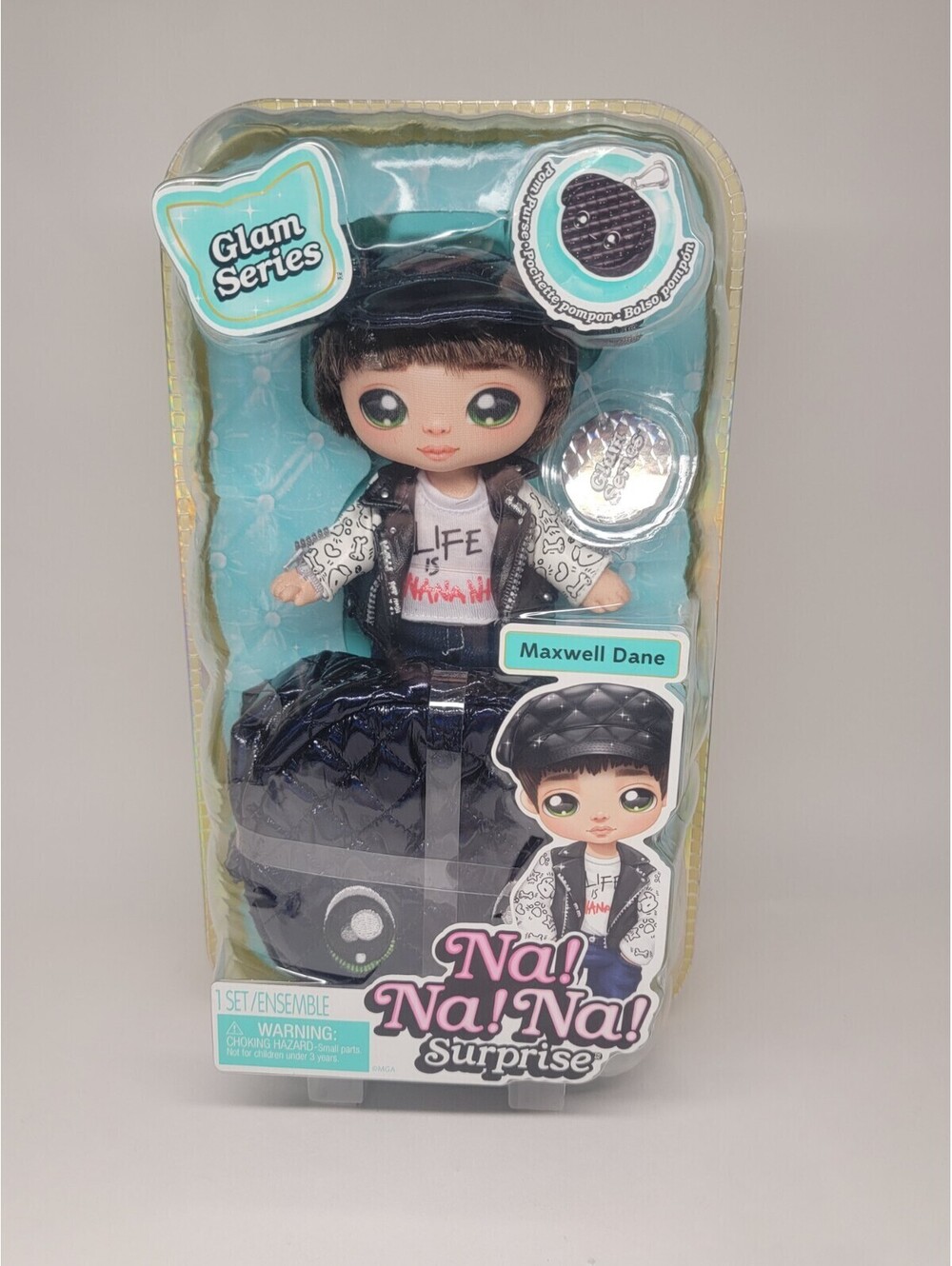 Na! Na! Na! Surprise Glam Series Maxwell Dane Fashion Doll w/ Pom Purse - NEW